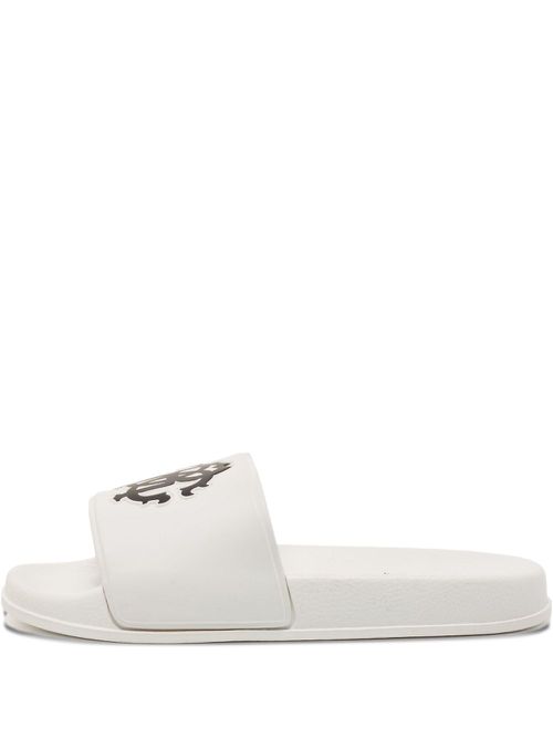 Logo-embellished slides - White