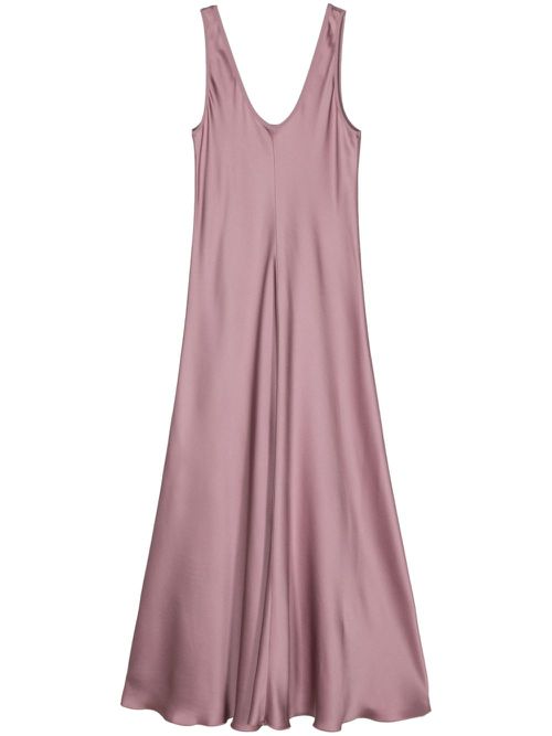 Sleeveless satin midi dress - Pink