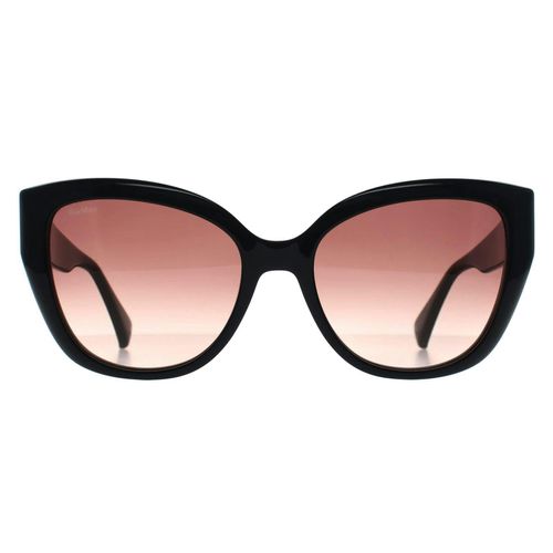 Max Mara Sunglasses MM0040 Logo 11 01B Shiny Black Smoke Grey Gradient