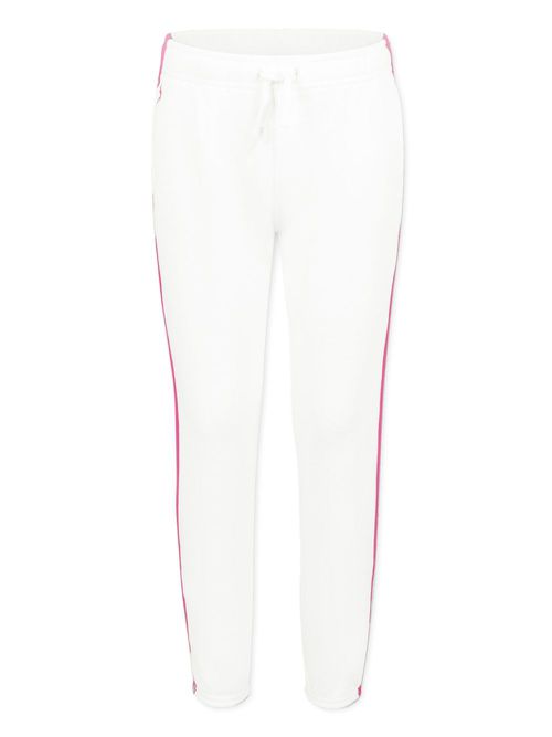 Side-stripe track pants - White