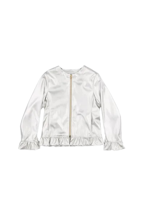 Glossy Nylon Jacket — Silver