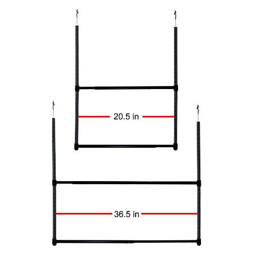 Oceanstar 2 Tier Portable Adjustable Closet Hanger Rod Black