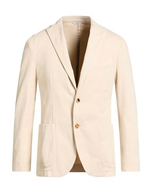 Man Blazer Beige Size 38 Cotton, Elastane