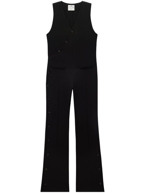 V-neck tailored jumpsuit - Black