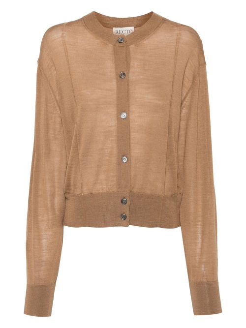 Recto sheer cardigan - Brown