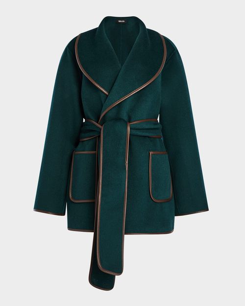 Dulcetta Wool-Blend Wrap Coat