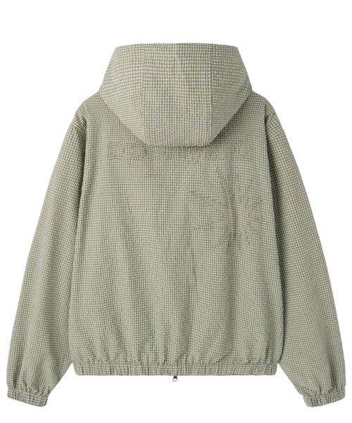 CRINKLE CHECK PATCH JACKET