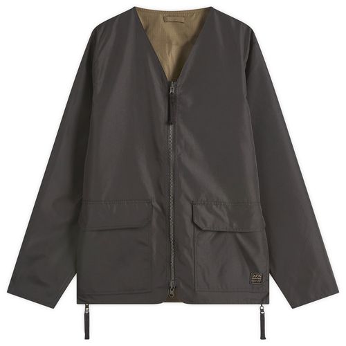 Taion Men's Military Reversible V-Neck Cardigan in Black