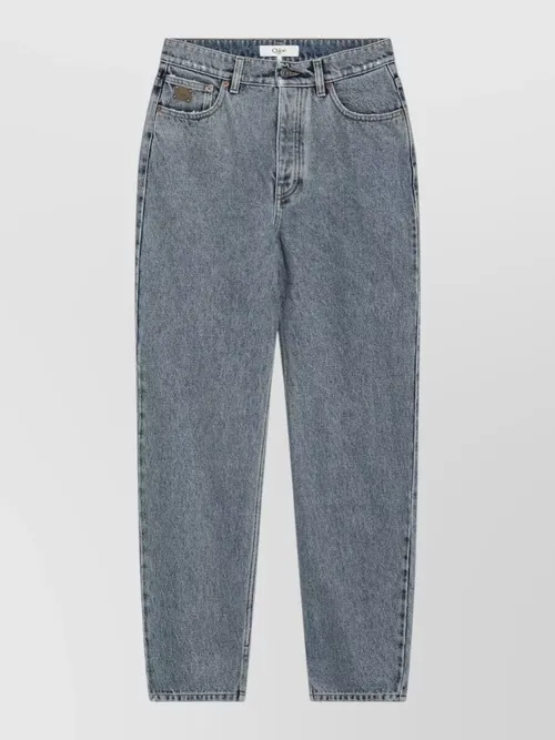Chloé - high rise tapered denim jeans five pocket