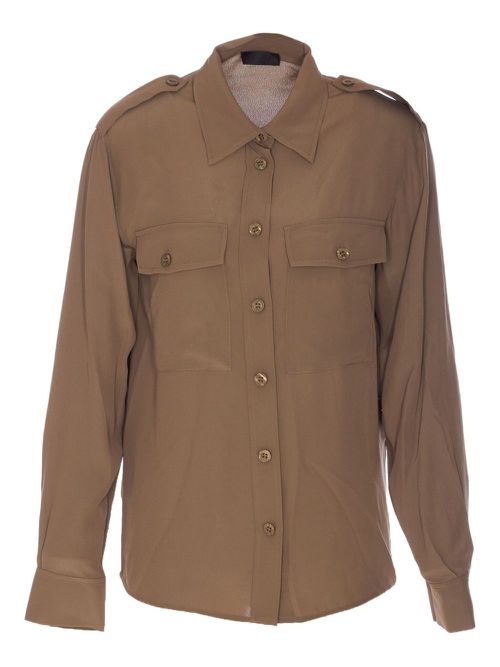 LIU JO epaulettes shirt - Brown