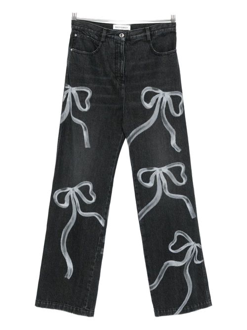 Bow-print jeans - Black