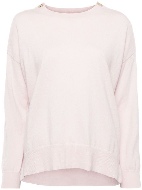 Button shoulder cashmere jumper - Pink