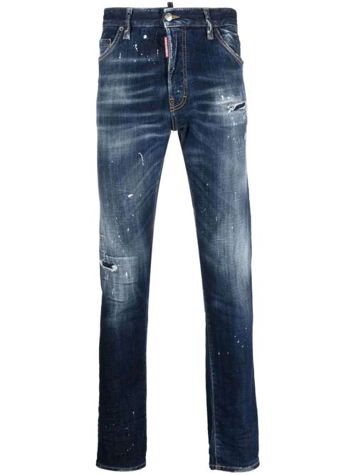 Blue Stretch-Cotton Cool Guy Jeans
