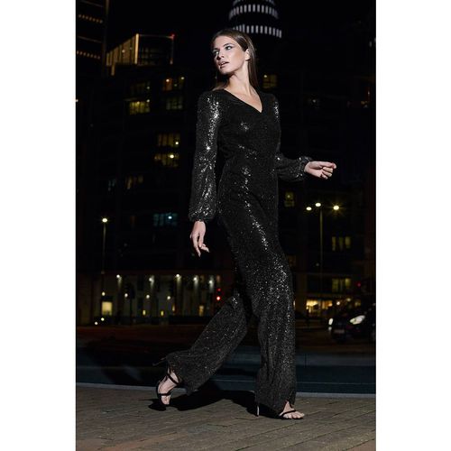 Star by Julien Macdonald Women's Ombre Sequin Jumpsuit in Black