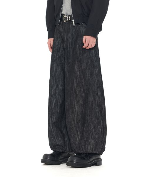 FLOWING WAVE BALLOON DENIM PANTS