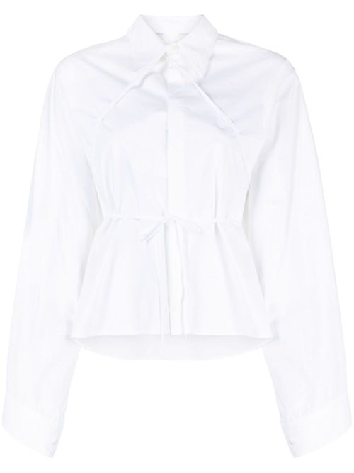 Lace-up tunic top - White