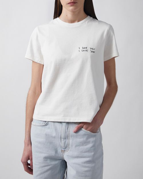 Anine Bing T-Shirt Shelley I See You I Love You Light yellow
