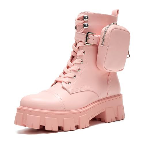 Cape Robbin Women's Combat Boots - Ankle Booties with Side Zipper