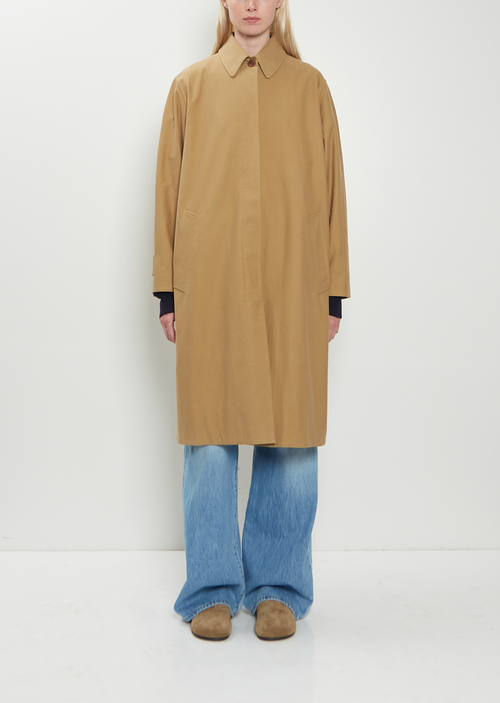 The Row Pluma Cotton Cashmere Coat Dark Sand