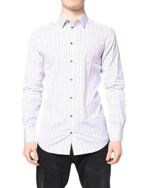 Pinstriped Cotton Shirt — White