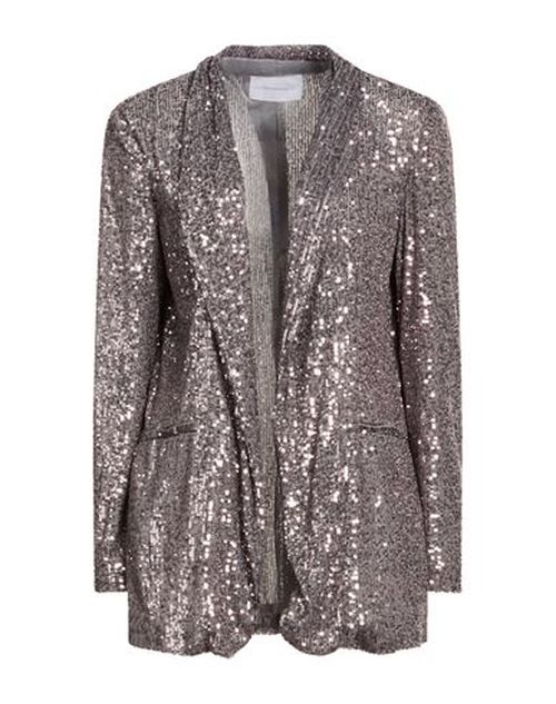 Woman Jacket Silver Size 10 Polyester, Elastane