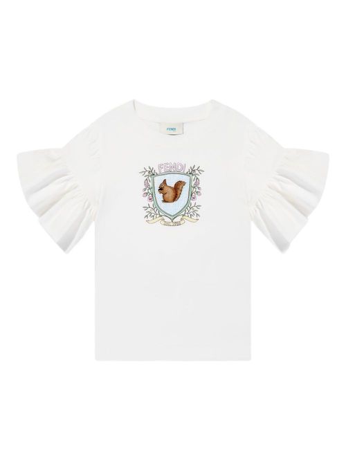 Fendi Kids logo-print T-Shirt - White