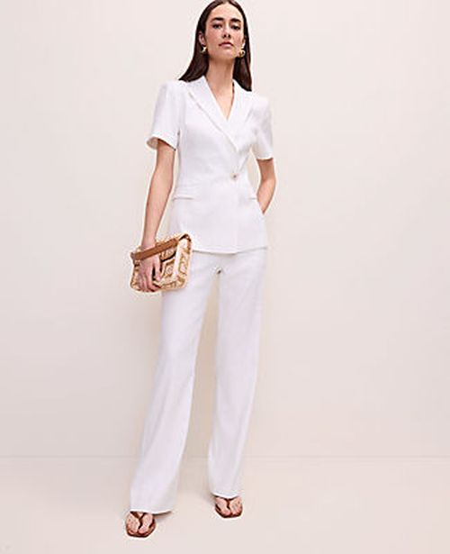Ann Taylor The High Rise Trouser in Linen Blend