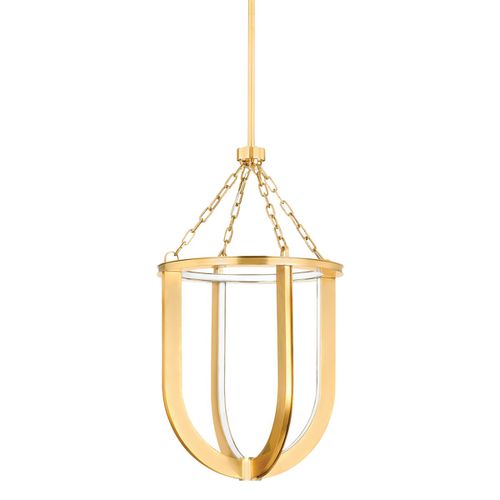 Aged Brass LED Lantern from the Tournu Collection