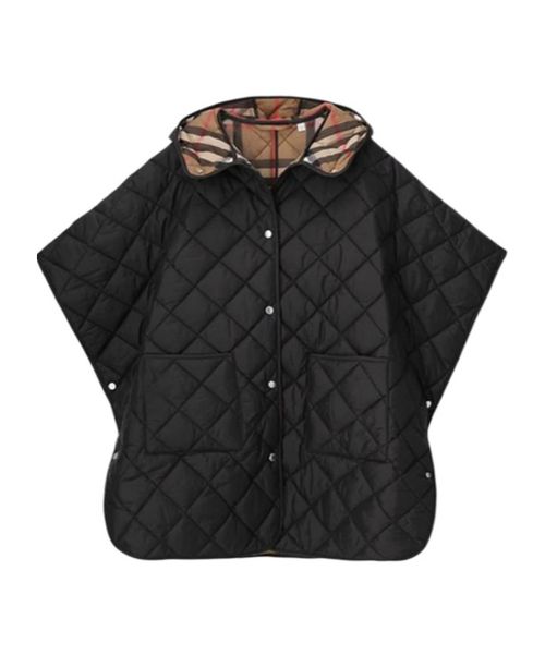 Quilted hooded cape