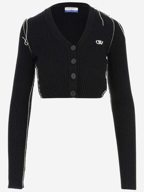 Cropped Cardigan With Logo