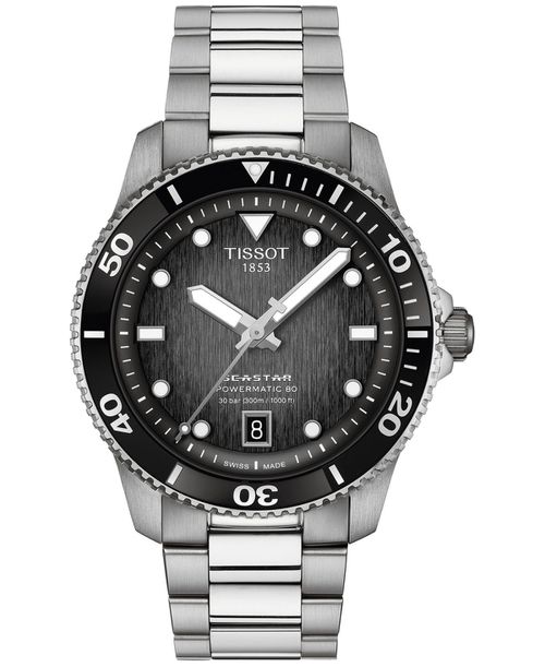 Men's Swiss Automatic Seastar 1000 Powermatic 80 Stainless Steel Bracelet Watch 40mm