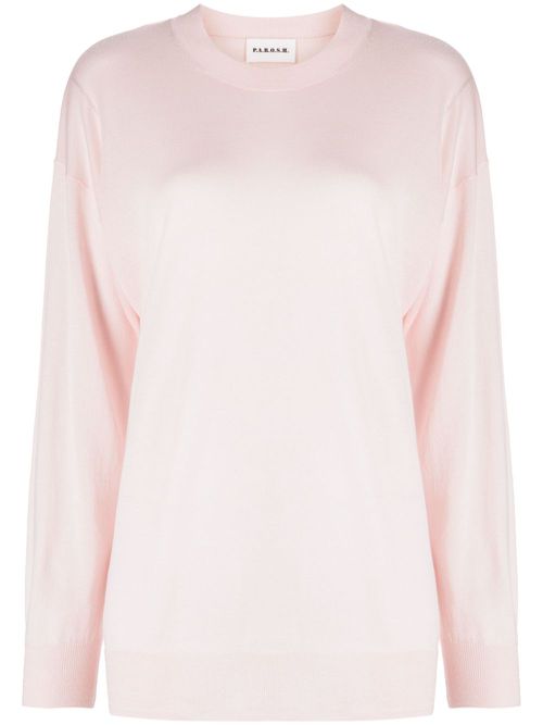 Round-neck fine-knit jumper - Pink