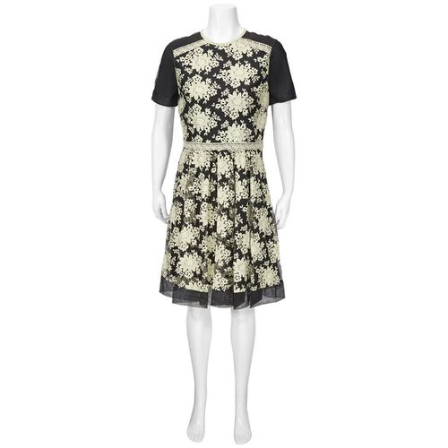 Floral-embroidered Lace Dress