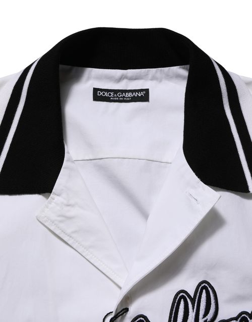 Logo-Patch Cotton Shirt — White