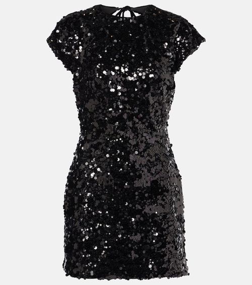 Sequined velvet minidress