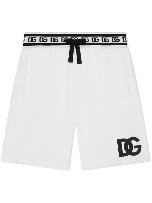 Logo-embroidered track shorts - White