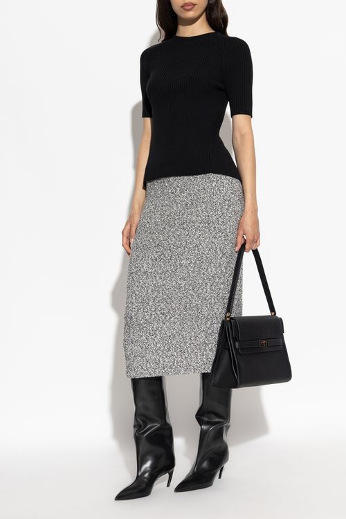 Skirt With An Elastic Waistband, Women's, Grey