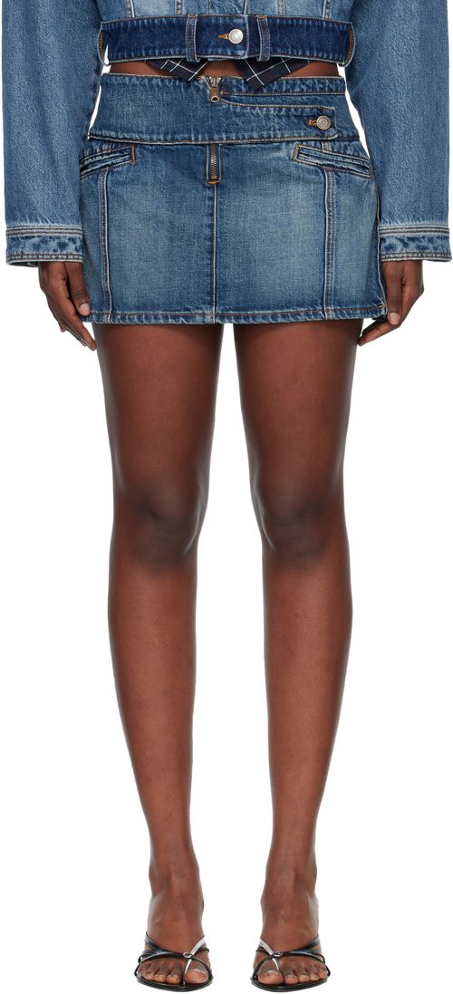 Blue Yoke Denim Miniskirt