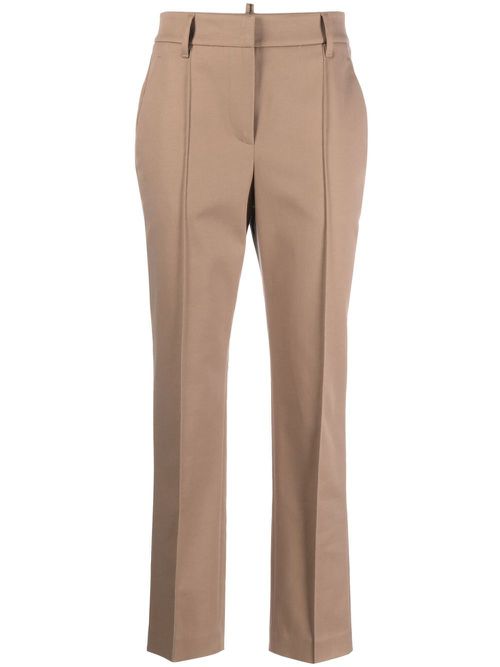 Monili-trim cropped trousers - Neutrals