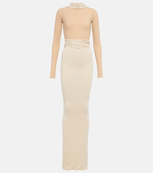 Deconstructed jersey maxi dress