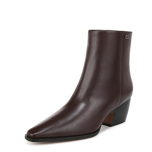 Franco Sarto Womens Vivian Pointed Toe Ankle Bootie Black Smooth Leather