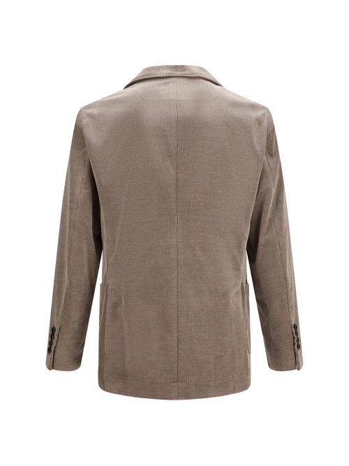 Double-Breasted Corduroy Blazer — Gray