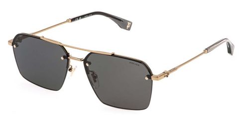 Police SPLQ90 FORCE 9 08FE Men's Sunglasses Gold Size 59