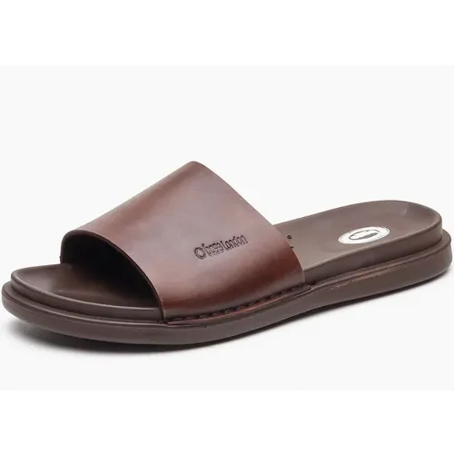 Men's Base London Albany Leather Men's Brown Slide