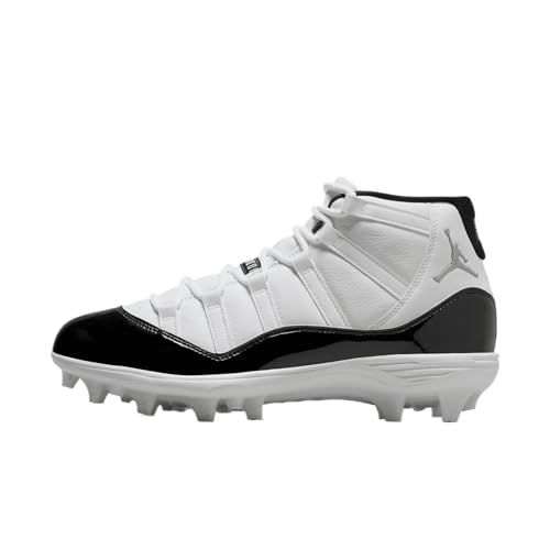 NIKE Jordan 11 Mid TD Men's Football Cleats (FV5374-107, White/Black/Metallic Gold)