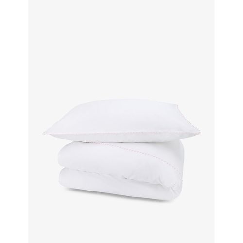 WhitePink Avignon pom Pom-embellished cot Cotton Duvet set Cot Bed