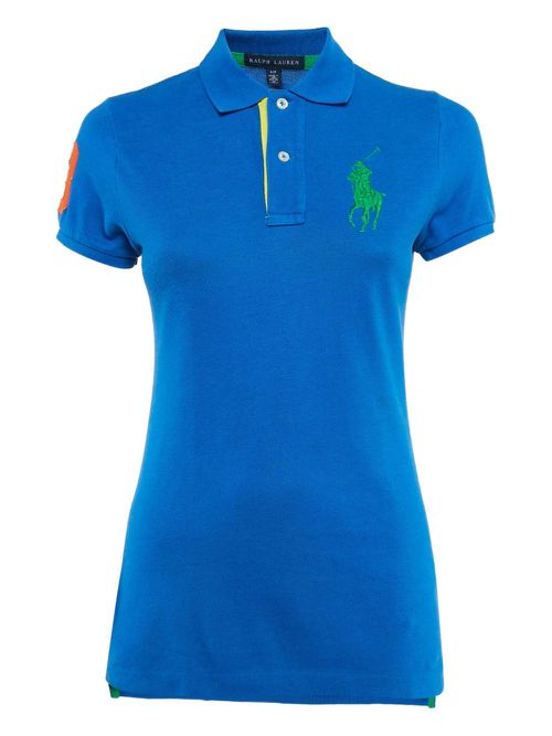 Logo-embroidered polo shirt - Blue