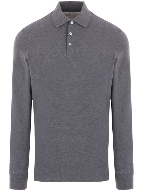 Piqué-cotton polo shirt - Grey