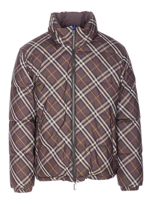 Brown Snowdown Check Down Jacket