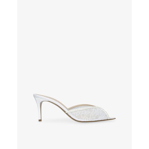 Womens Katy 75 Lace and Satin Heeled Mules
